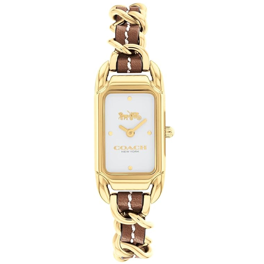 Coach Cadie Saddle Leather Chain Link Bracelet Ladies Watch