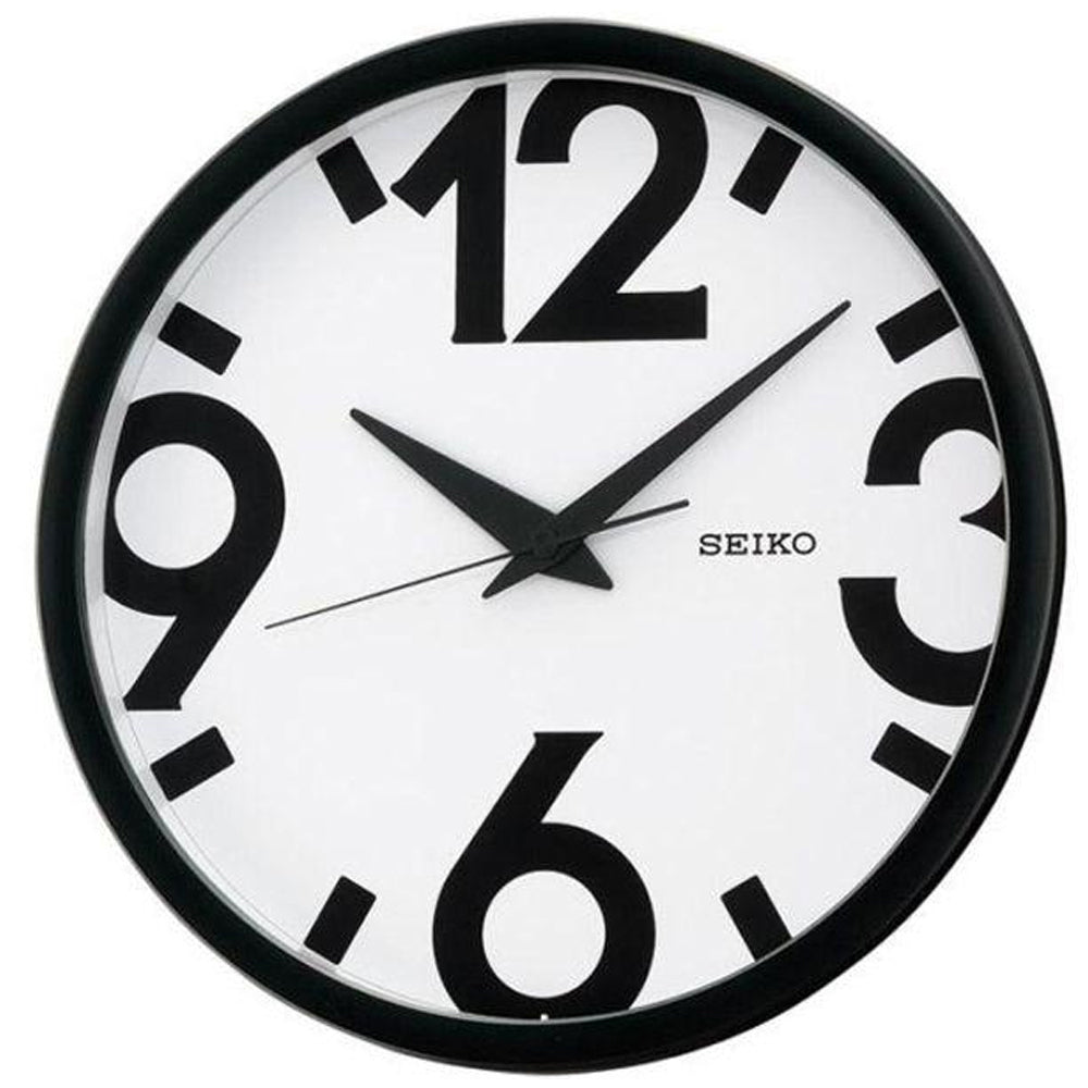 Seiko Black & White Quiet Sweep Hand Wall Clock QXA476A – Watch it
