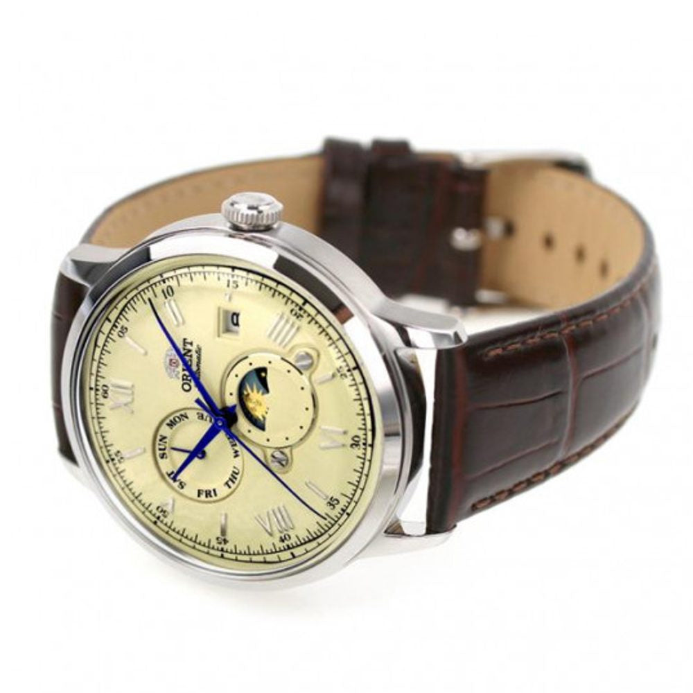 Orient Bambino Sun & Moon Automatic Watch Mechanical Automatic RN-AK0803Y Mens Ivory Ivory Classic