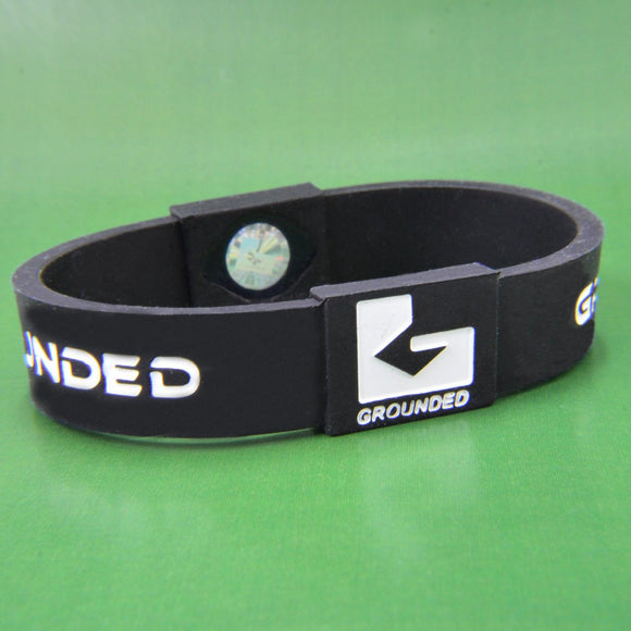Grounded Energetic Wristband (Black/White) - Watch it! Pte Ltd