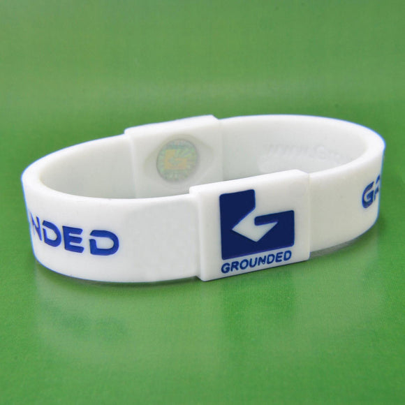 Grounded Energetic Wristband (White/Blue) - Watch it! Pte Ltd