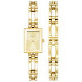 Anne Klein Rectangular Gold Tone Ladies Watch Box Set 10/4898GPST