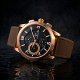 Elysee Mythos V Chronograph Automatic Brown Silicone Men Watch 70938