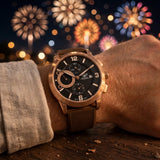 Elysee Mythos V Chronograph Automatic Brown Silicone Men Watch 70938