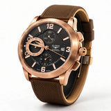 Elysee Mythos V Chronograph Automatic Brown Silicone Men Watch 70938