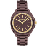 Coach Kitt Burgundy Ceramic Bracelet Ladies Watch 14504403