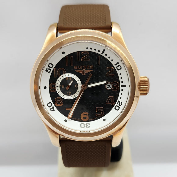 Elysee Automatic Black Leather/Brown Silicone Men Watch 28421 - Watch it! Pte Ltd