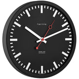 Hermle 30471-742100 "Grand Central" Stainless Steel Wall Clock (Black) - Watch it! Pte Ltd