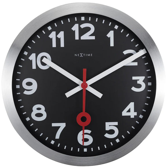 NEXTIME STATION Aluminum Wall Clock 3999ARZW