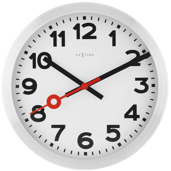 NEXTIME STATION Aluminum Wall Clock 3999AR