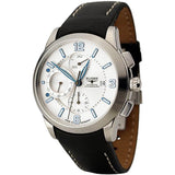 Elysee Mythos V Chronograph Automatic Black Leather/Stainless Steel Men Watch 70937 - Watch it! Pte Ltd