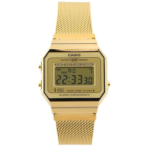 Casio Vintage Digital Gold Plated Mesh Strap Watch A700WMG-9ADF - Watch it! Pte Ltd