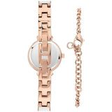 Anne Klein Genuine Diamond Dial Bangle Ladies Watch with Bracelet Set AK/3620WTST