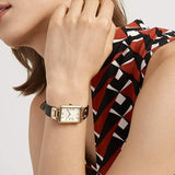 Anne Klein Gold Tone Rectangle Leather Strap Ladies Watch AK/3752CRBK