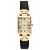 Anne Klein Gold Tone Rectangle Leather Strap Ladies Watch AK/3752CRBK