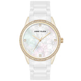 Anne Klein Floral Dial White Ceramic Bracelet Ladies Watch AK/5172GPWT