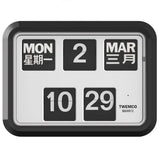 Twemco BQ-17 Flip Clock (Black Case, White Dial)(Chinese Character) - Watch it! Pte Ltd