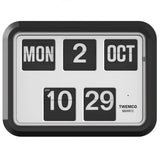 Twemco BQ-17 Flip Clock (Black Case, White Dial)