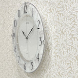 Rhythm White Marble Pattern Design Wall clock CMG400NR03 - Watch it! Pte Ltd