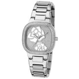 Guess Crystal Rose Bud Dial Stainless Steel Strap Ladies Watch GW0544L1