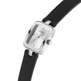 Guess Isla Silver Tone Black Silicone Strap Ladies Watch GW0926L1