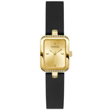 Guess Isla Gold Tone Black Silicone Strap Ladies Watch GW0926L2