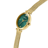 Guess Ruby Green Dial Gold Tone Mesh Strap Ladies Watch GW0935L2