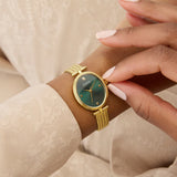 Guess Ruby Green Dial Gold Tone Mesh Strap Ladies Watch GW0935L2