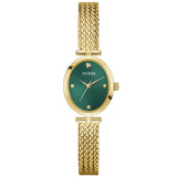 Guess Ruby Green Dial Gold Tone Mesh Strap Ladies Watch GW0935L2