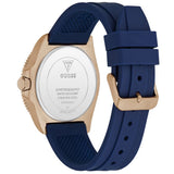 Guess Cliff Mens Rose Gold Tone Blue Silicone Strap Watch GW0969G3