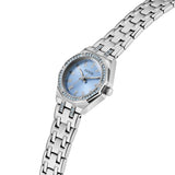 Guess Pixie Blue Dial Silver Tone strap Watch with Swarovski ReCreated™ crystals GW1010L1