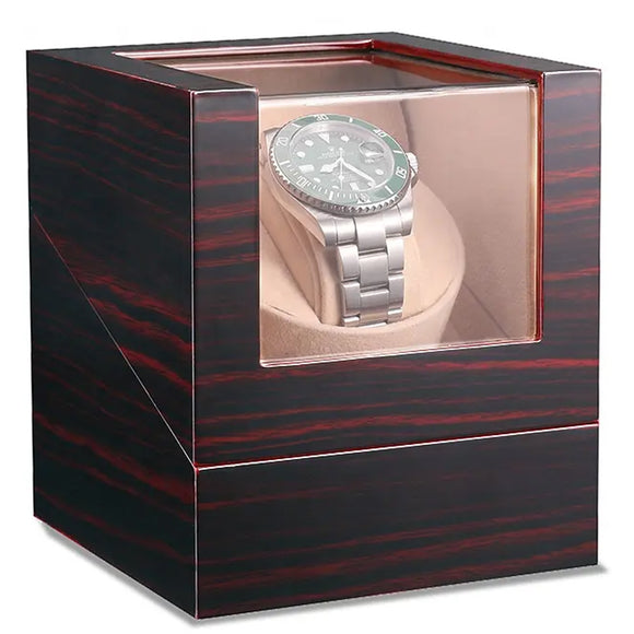Single Slot Wooden Watch Winder (Brown) - Watch it! Pte Ltd