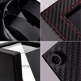 PU Leather Double Watch Winder (Carbon with Red Stitching) - Watch it! Pte Ltd