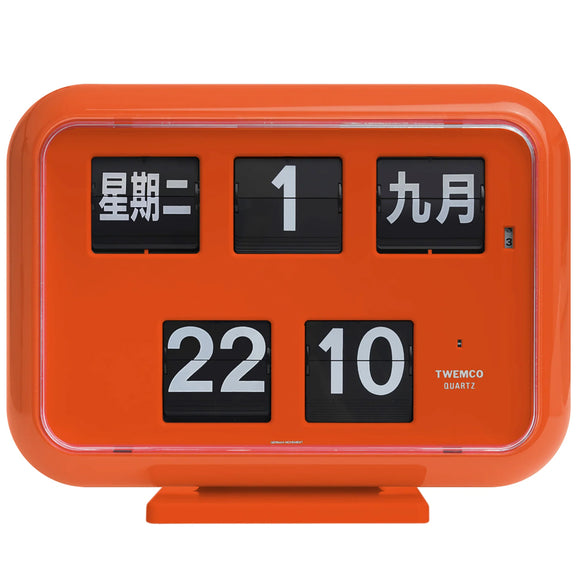 Twemco QD-35 Flip Clock Orange (Chinese Character) (24 Hour)