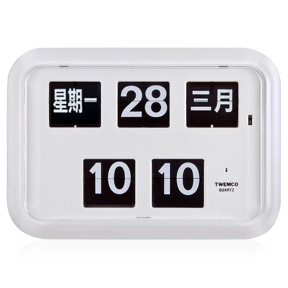 Twemco QD-35 Flip Clock White (Chinese Character,24 hour)