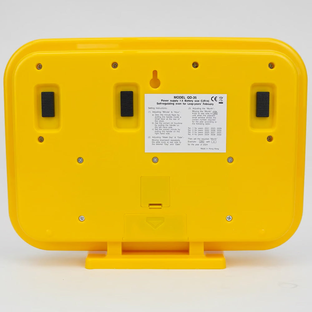 Twemco QD-35 Flip Clock Yellow (Chinese Character) (24 Hour