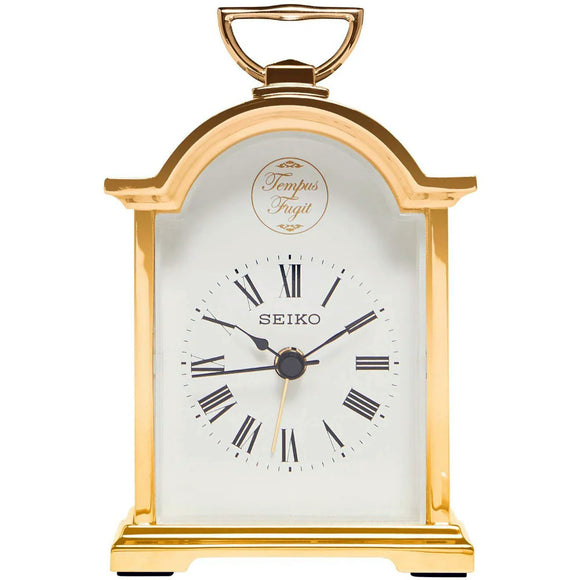 Seiko Gold Plated Carriage Clock QHE004G - Watch it! Pte Ltd