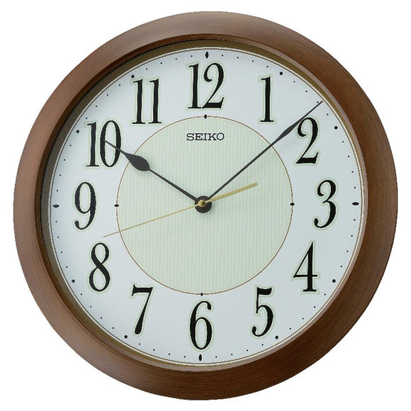 Seiko Brown Luminous Wall Clock QXA824B