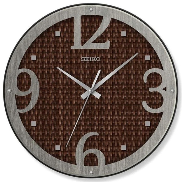 Seiko Wooden Rattan Dial Design Decorative Wall Clock QXA841B