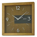 Seiko Wooden Square Shape Decorative Wall Clock QXA845B