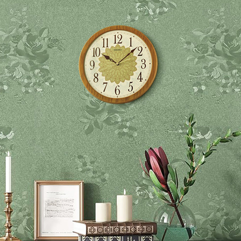 Seiko Floral Dial Wooden Wall Clock QXA857 – Watch it! Pte Ltd