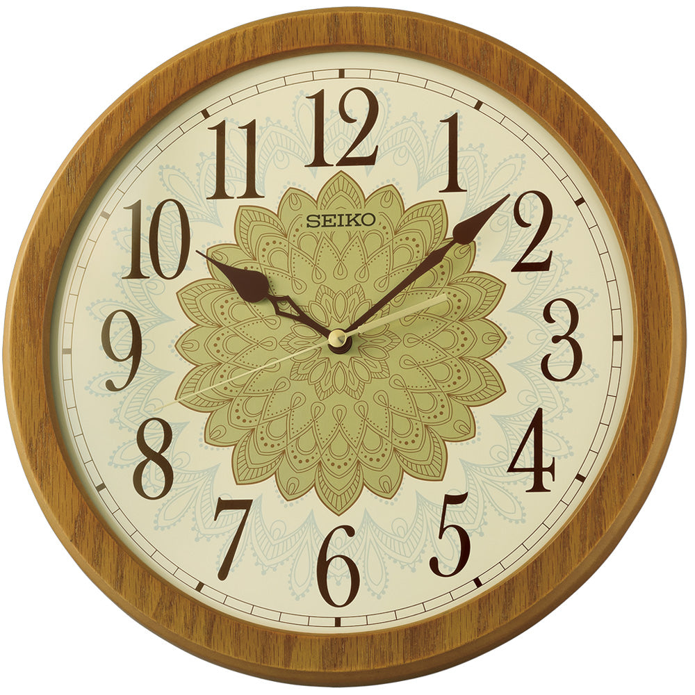 Seiko Floral Dial Wooden Wall Clock QXA857 – Watch it! Pte Ltd