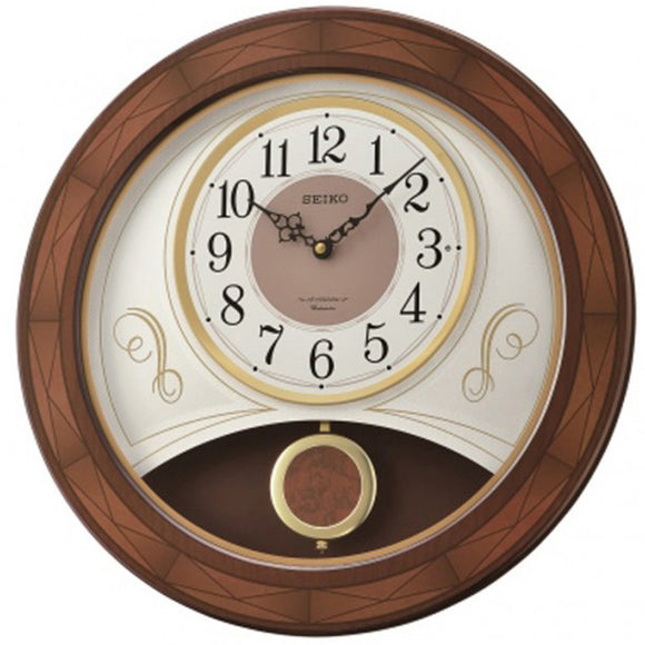 Seiko 18 Melodies Pendulum Wall Clock QXM367B