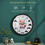 Eat Sleep Game Repeat Decorative Wall Clock with Light Function SK2-728 - Watch it! Pte Ltd