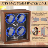 Watch Winder with 4 slots and LED Light (Quiet Motor) - Watch it! Pte Ltd