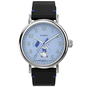 Timex Standard x Peanuts Featuring Snoopy Graduation Unisex Leather Strap Watch TW2V60300 - Watch it! Pte Ltd
