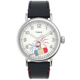 Timex Standard x Peanuts Featuring Snoopy Fireworks Unisex Leather Strap Watch TW2V60500