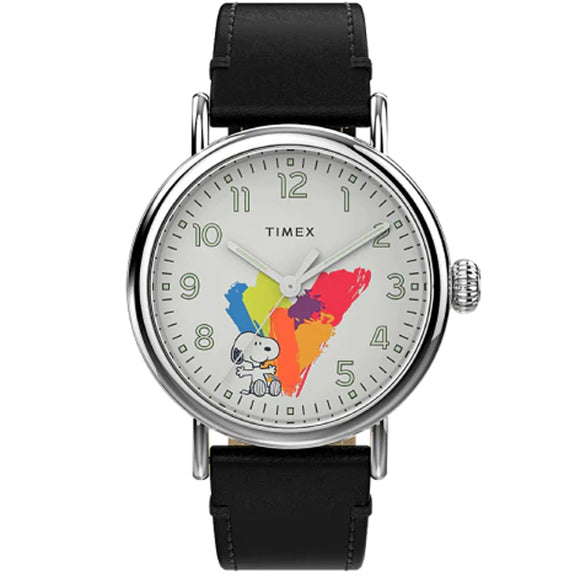Timex Standard x Peanuts Dream in Colour Unisex Leather Strap Watch TW2V60900 - Watch it! Pte Ltd