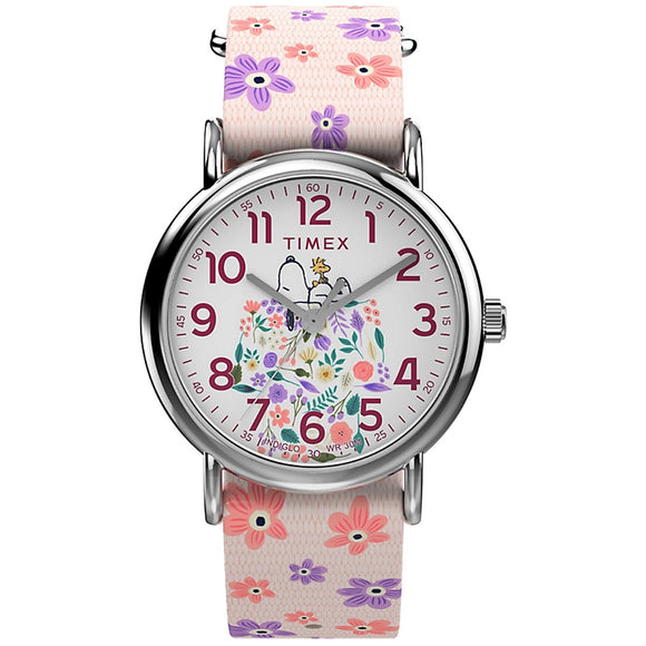 Timex Weekender x Peanuts Floral 38mm Fabric Strap Watch TW2W33200