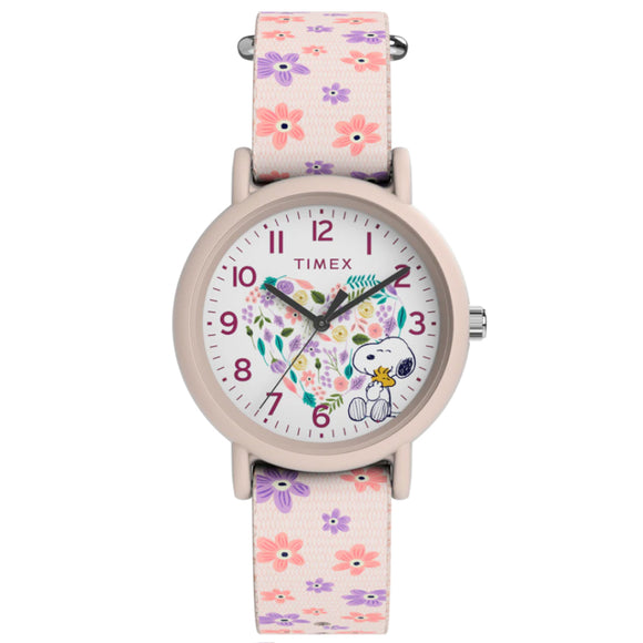 Timex Weekender x Peanuts Floral 34mm Fabric Strap Watch TW2W33400